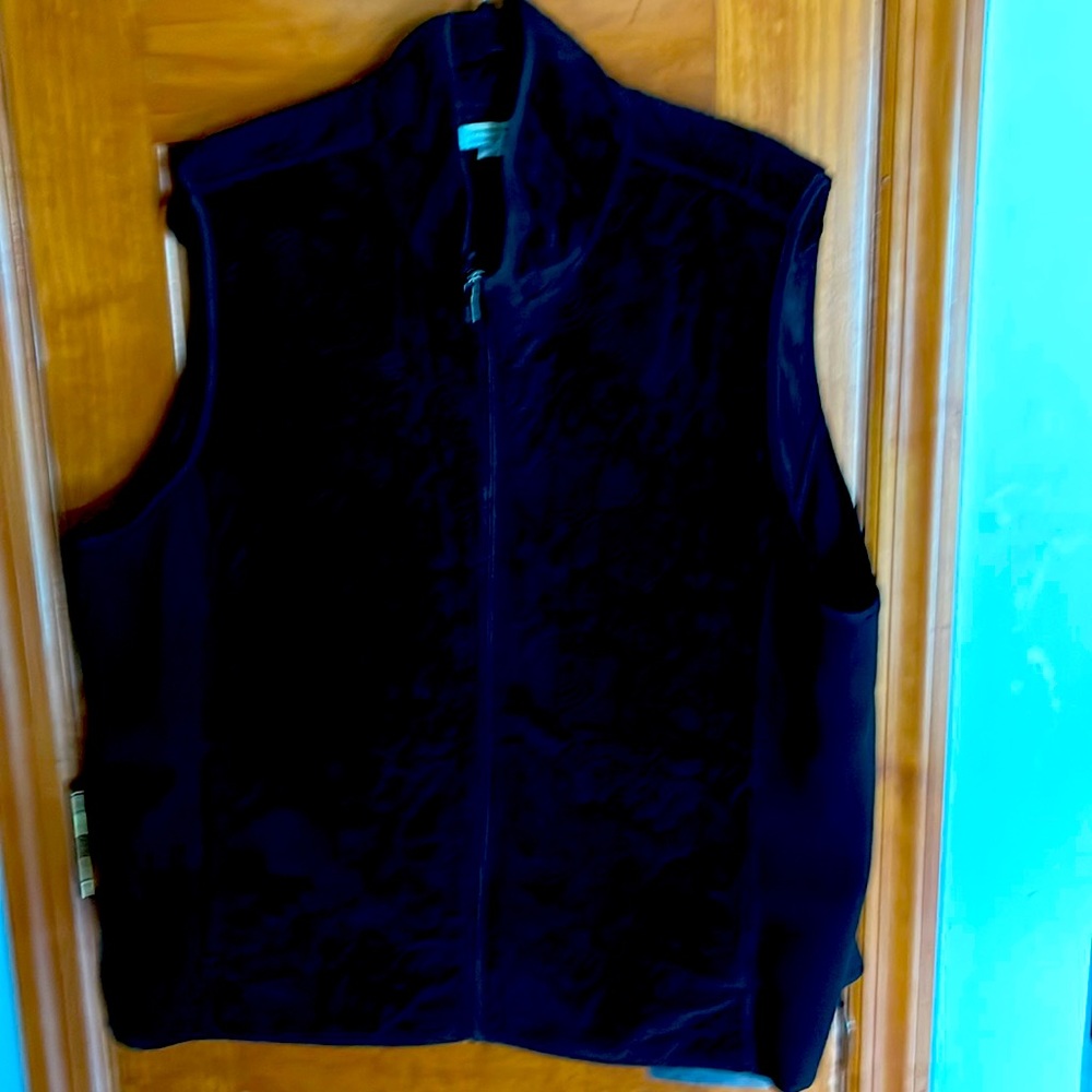 Soft velvet front black Vest